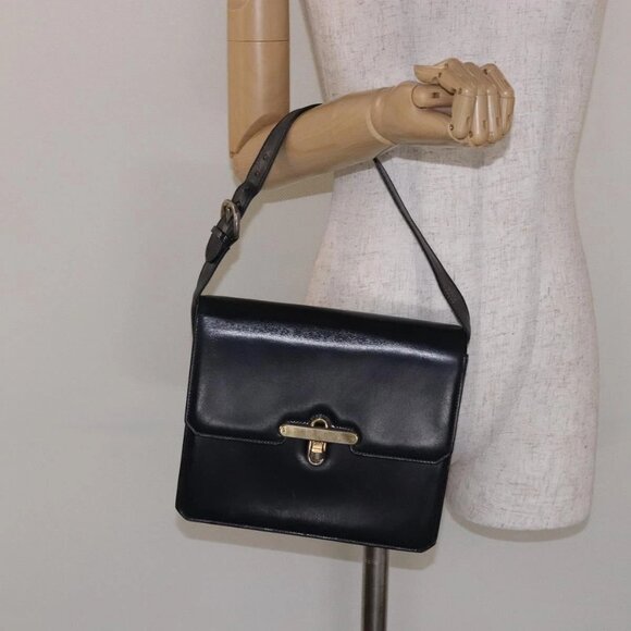 GUCCI Shoulder Bag Leather Navy Gold Auth fm4794 - Picture 14 of 16